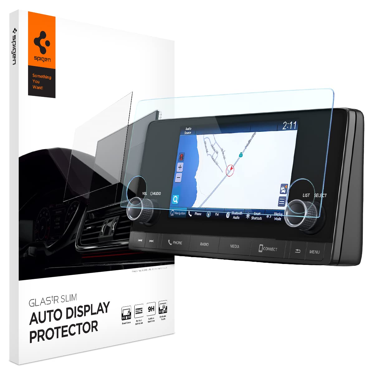 Spigen Tempered Glass Screen Protector [Glastr Slim] Designed For Honda Civic (2025-2022), Cr V (2025-2023) Hr V (2025-2023) 7 Inch Touchscreen - Matte/Anti Finger Print