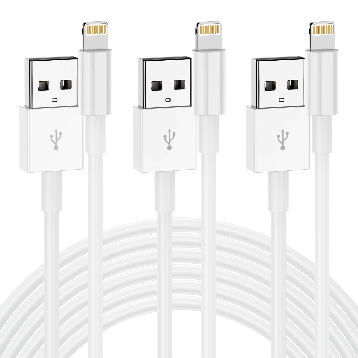 Qziiw [Apple Mfi Certified For Iphone Charger Cable 10 Ft, 3Pack Extra Long Usb To Lightning Cable 10 Feet,Apple Charging Power 