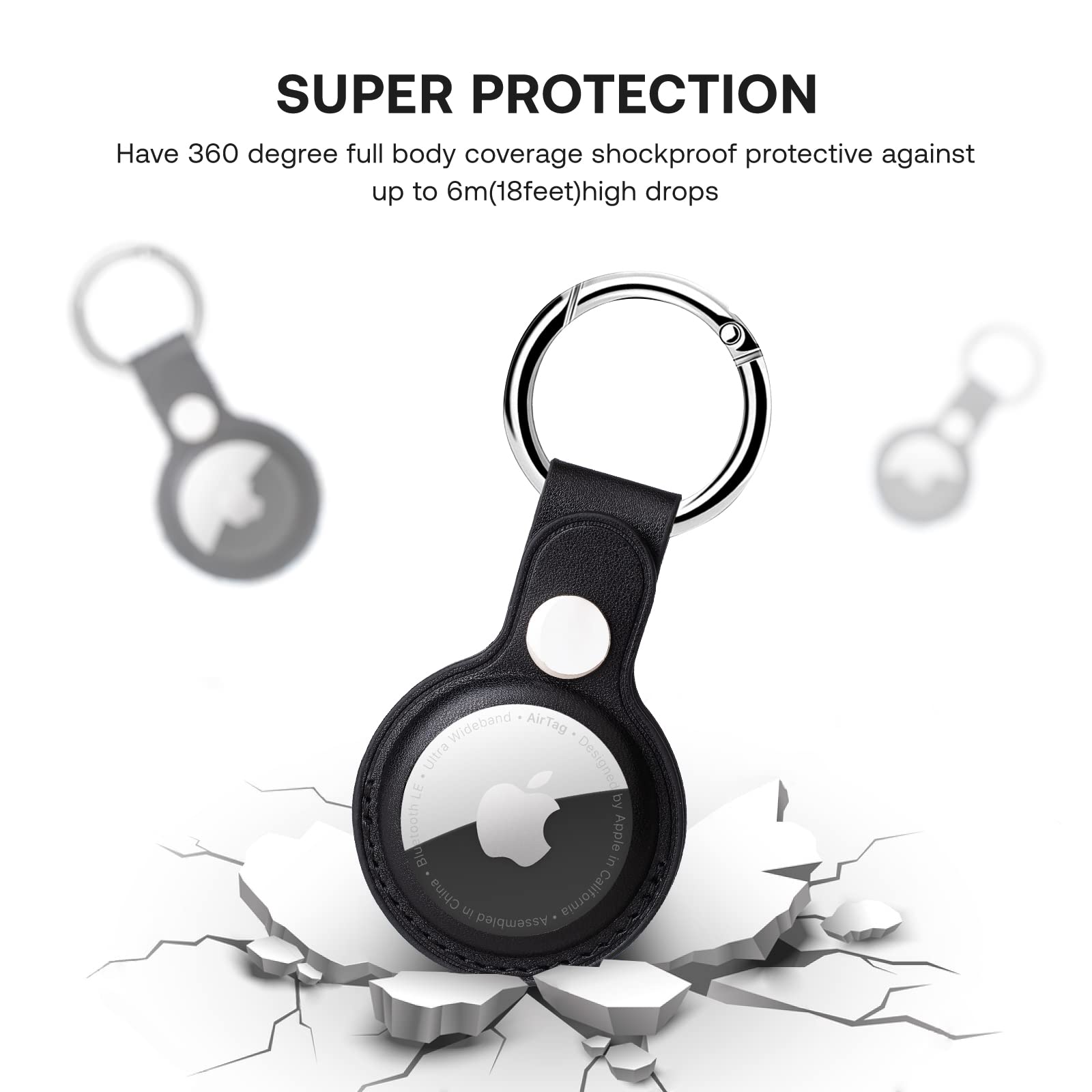 4 Pack Airtag Holder, Airtag Keychain For Apple Air Tag, Air Tag Holder Protective Tracker Cover For Backpacks, Keys, Bags, Pets