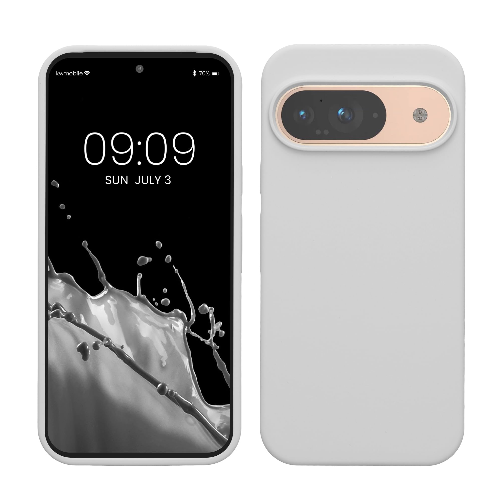 kwmobile Case Compatible with Google Pixel 9 / Pixel 9 Pro Case - TPU Silicone Phone Cover with Soft Finish - White Matte