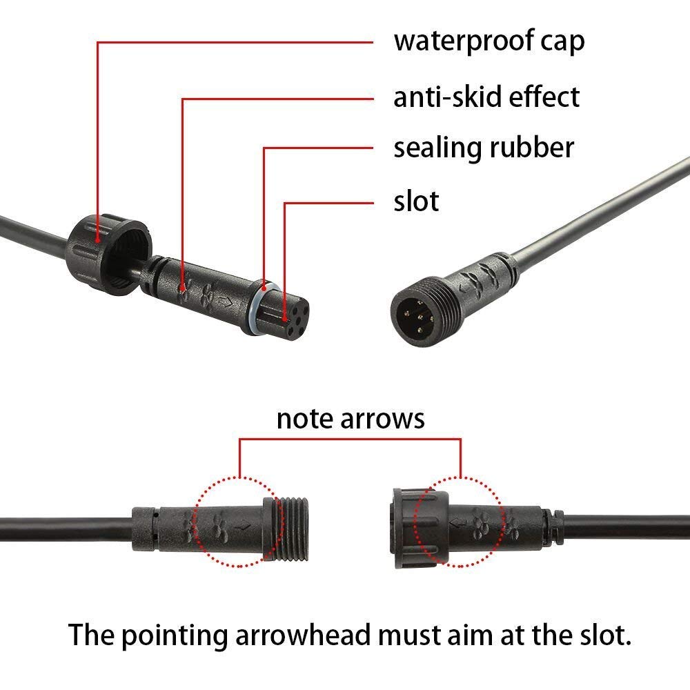 Sumaote 3.28Ft 1M 5Pin Extension Cable Wire With Male And Female Connectors At Both Ends For Rgbw Color Led Deck Light (5 Pin, 3