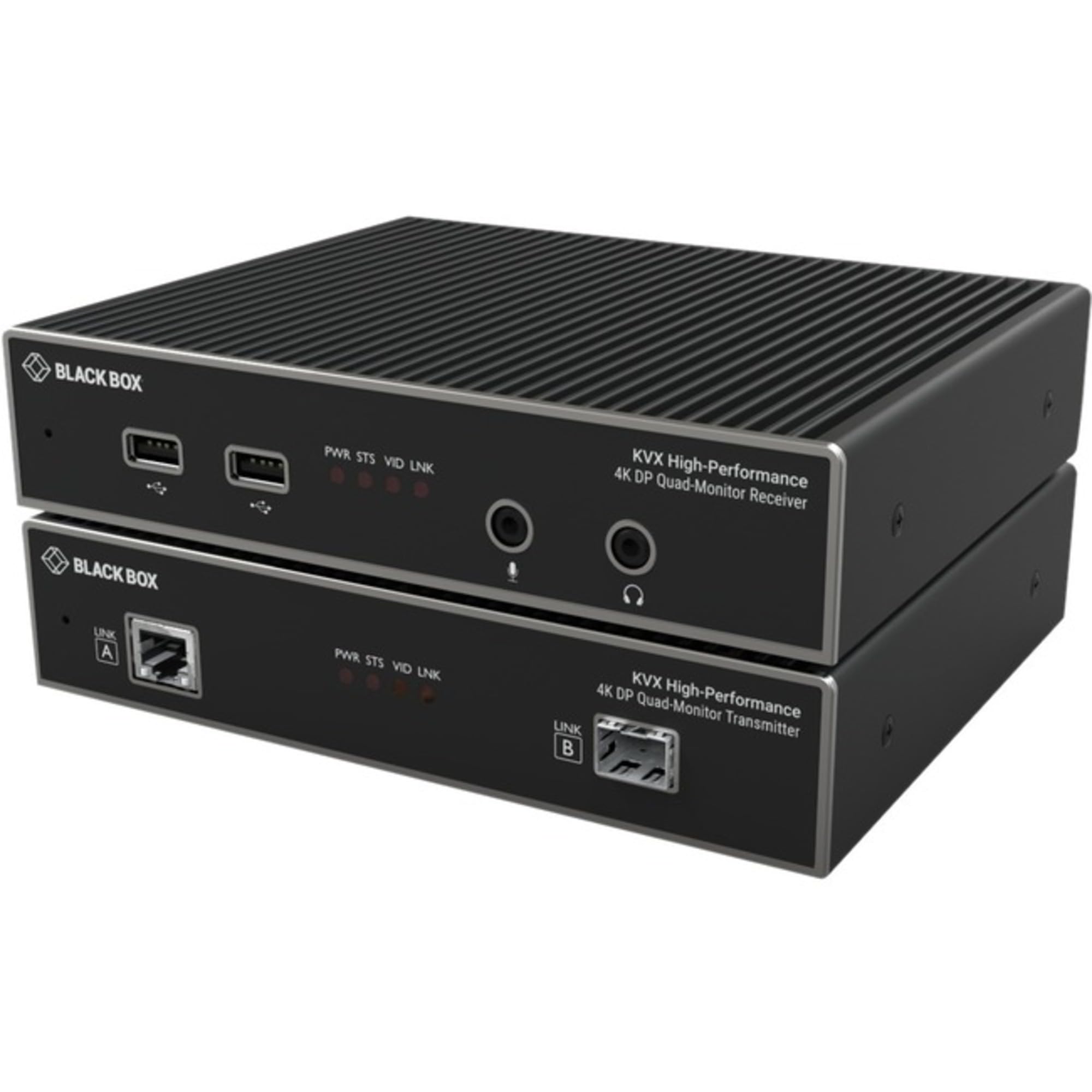 Mst Kvm Extender Over Catx/Fiber - Quad-Monitor, 4K Displayport, Usb Hid, Serial