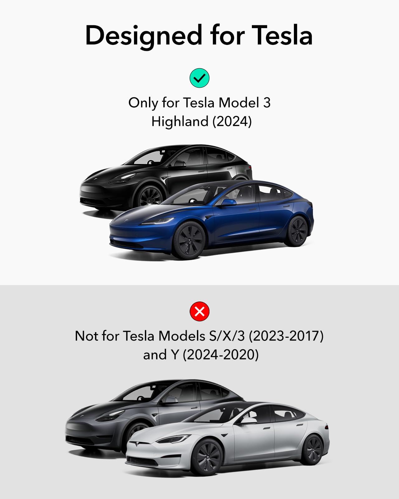 Esr Center Console And Rear Touchscreen Tempered Glass Screen Protector For Tesla Model 3 Highland (2024), Matte Glass Film With Alignment Kit, Scratch And Shock Resistant, Bubble Free