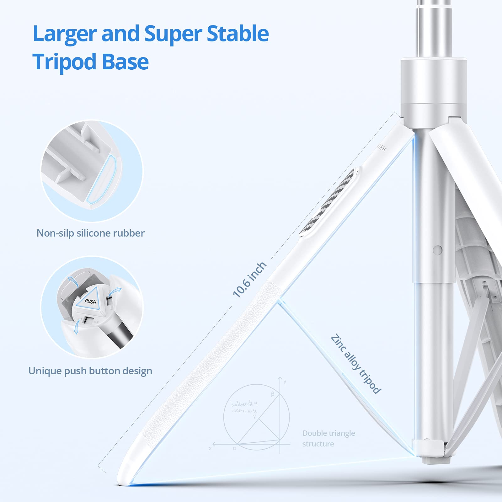 Atumtek 60'' Selfie Stick Tripod, All In One Extendable Phone Tripod Stand With Bluetooth Remote 360 Rotation For Iphone And And