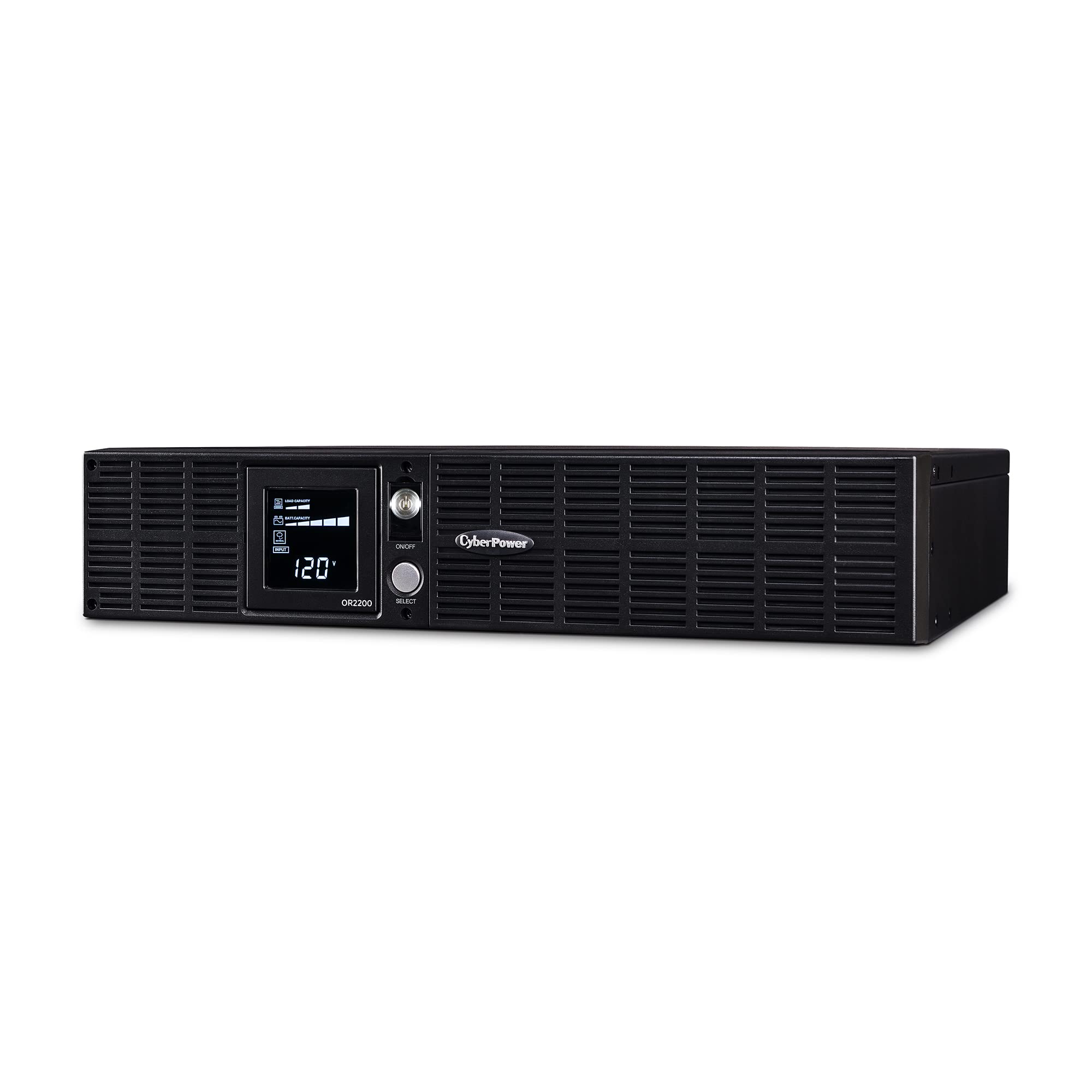 Cyberpower Or2200Lcdrt2U Smart App Lcd Ups System, 2200Va/1320W, 8 Outlets, Avr, 2U Rack/Tower