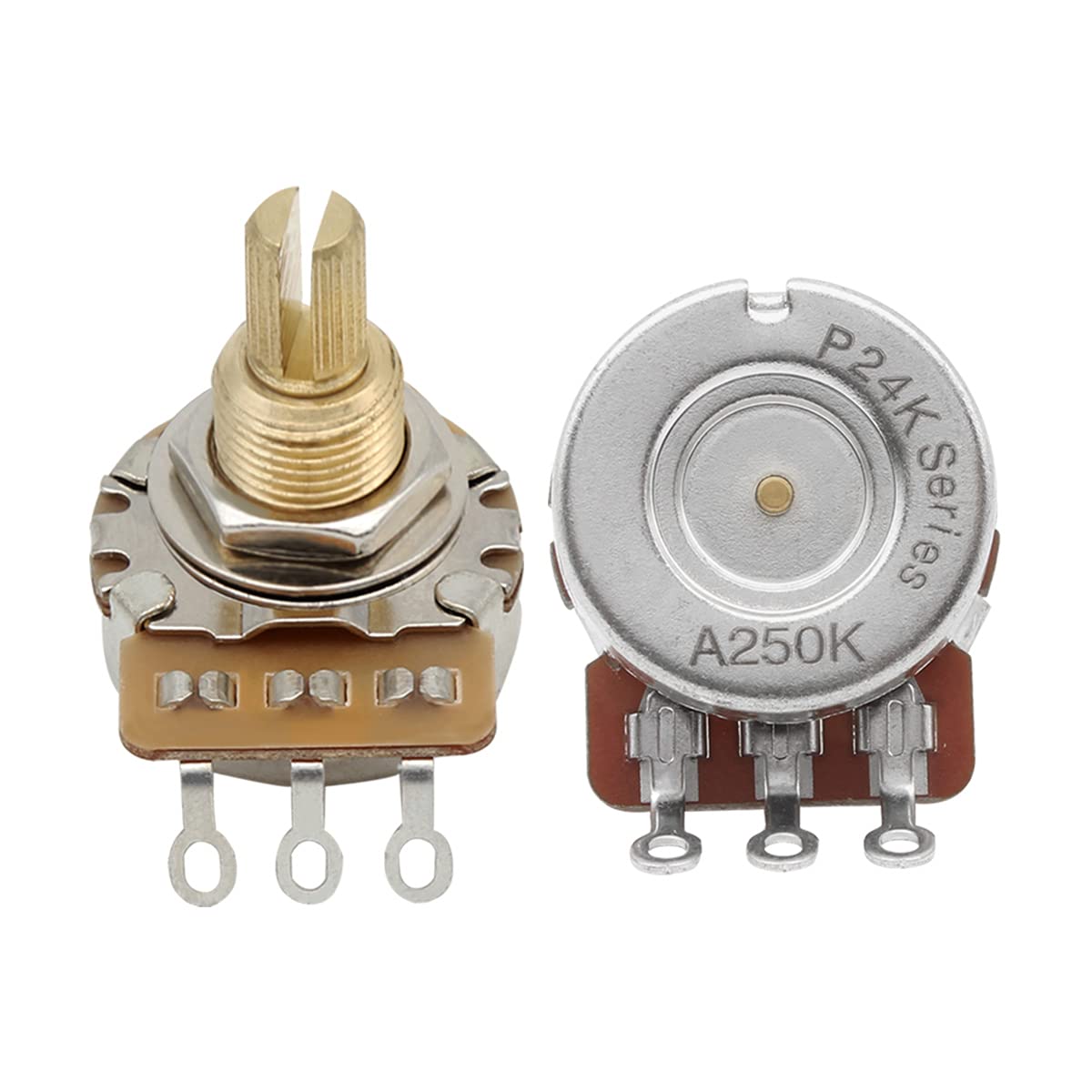Fleor 250K Audio Pots 19Mm Long Split Shaft Guitar Potentiometer, Pack Of 2