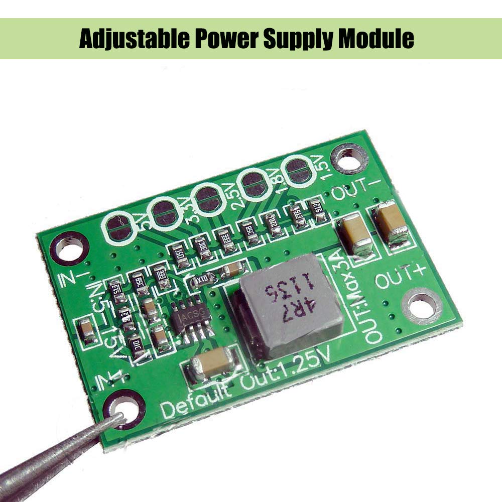 Koobook 5Pcs Dc Dc Step Down Power Module 5 16V To 1.25V/1.5V/1.8V/2.5V/3.3V/5V 3A Adjustable Buck Voltage Converter Board