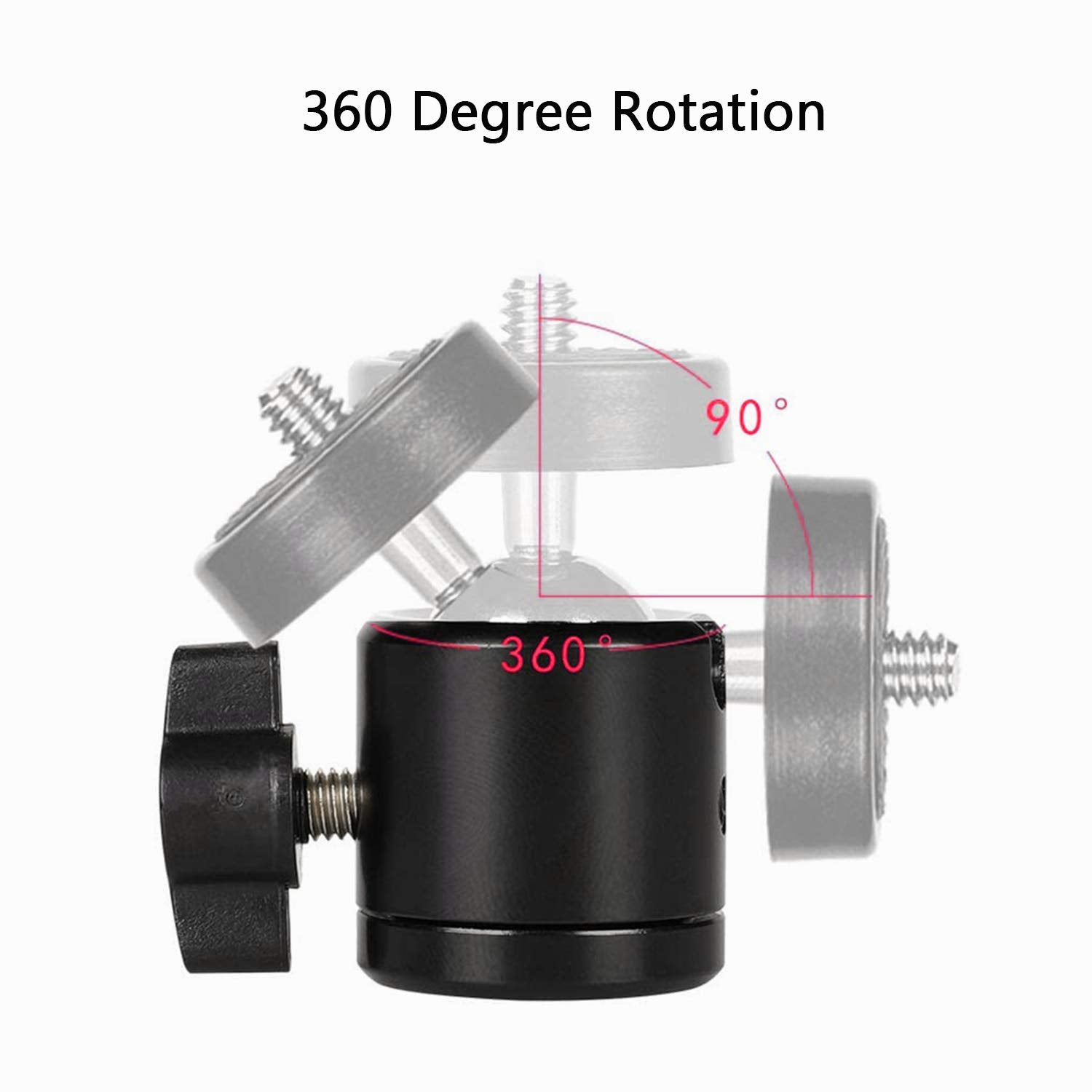 Universal 1/4'' Swivel Mini Ball Head Screw Tripod Mount(2 Pack), Eszkozta360 Degree Rotating Mount Base Adapter For Dslr Camera