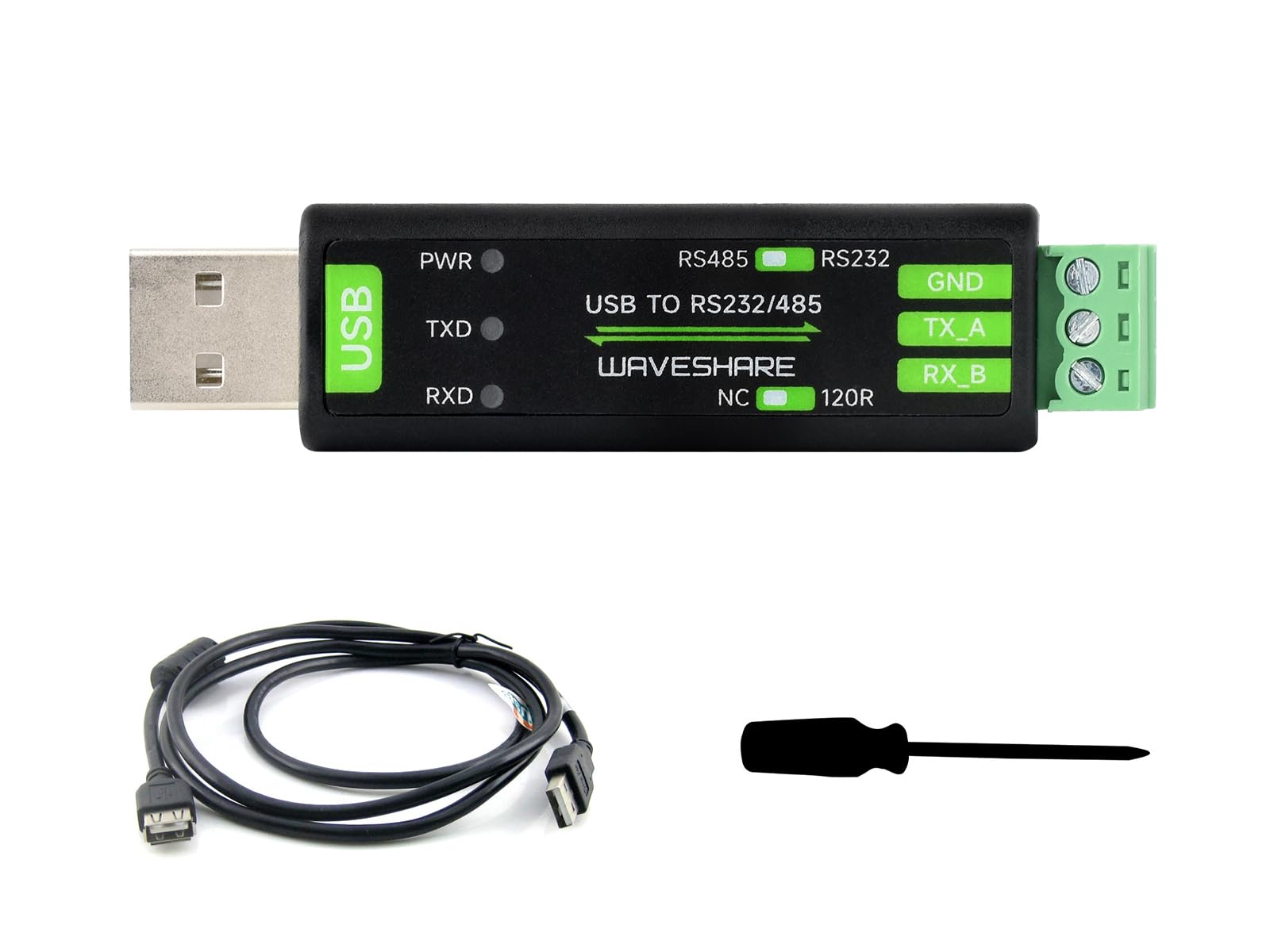 Waveshare Usb To Rs232/485 Serial Converter, Onboard Original Ft232Rnl Chip, Features More Stable Transmission, Suitable For Mul