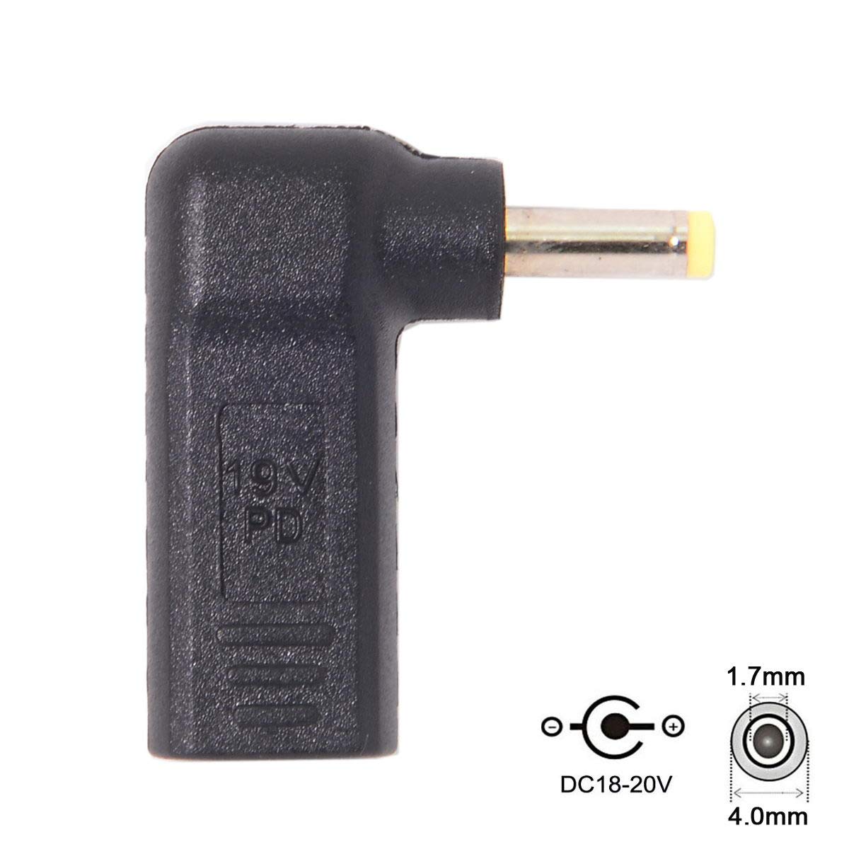 Chenyang Usb C To Dc 4.0X1.7Mm Pd 65W Emulator Trigger 90 Degree Angled Adapter