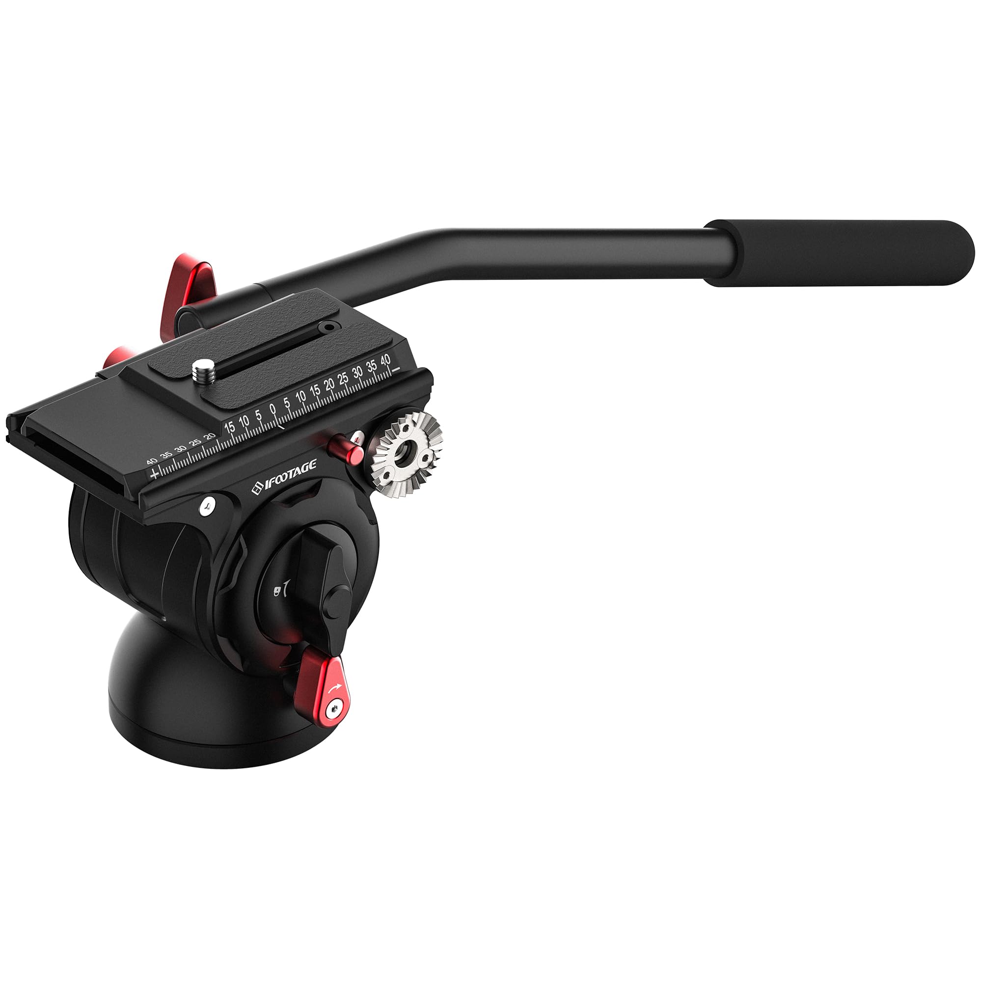 Ifootage Video Fluid Head, Video Tripod Head For Photography, Aluminum Fluid Drag Pan Head, Lightweight Tripod Head With Quick R