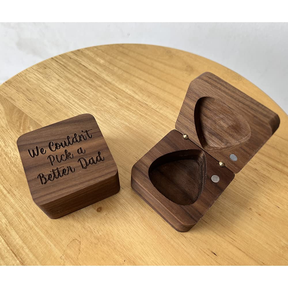 Walnut Guitar Pick Storage Box, We Couldn'T Pick A Better Dad, Father Gift From Daughter Or Son, Christmas Gifts For Dad, 1 Pack