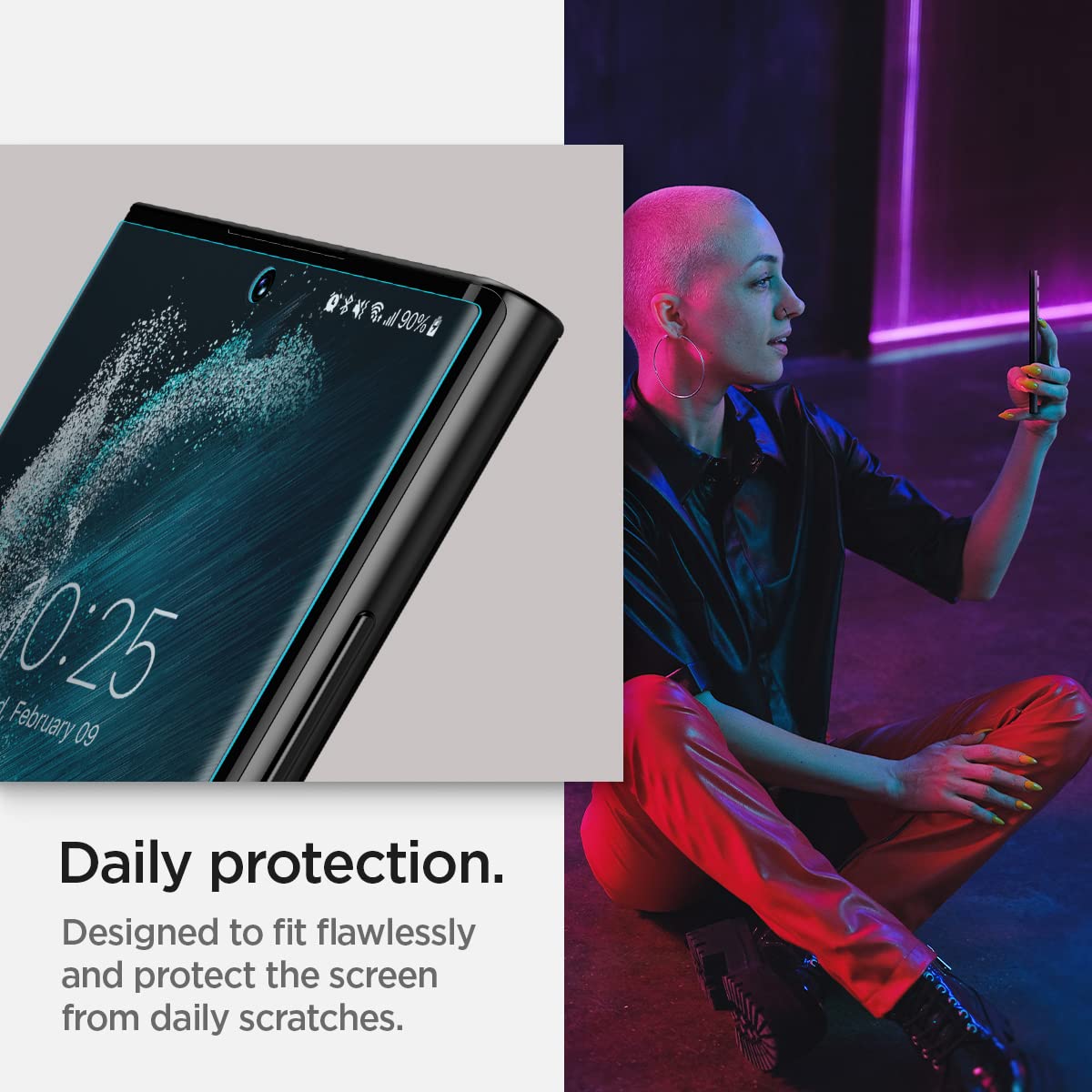 Spigen Neoflex Screen Protector Designed For Galaxy S22 Ultra (2022) [2 Pack]   Case Friendly