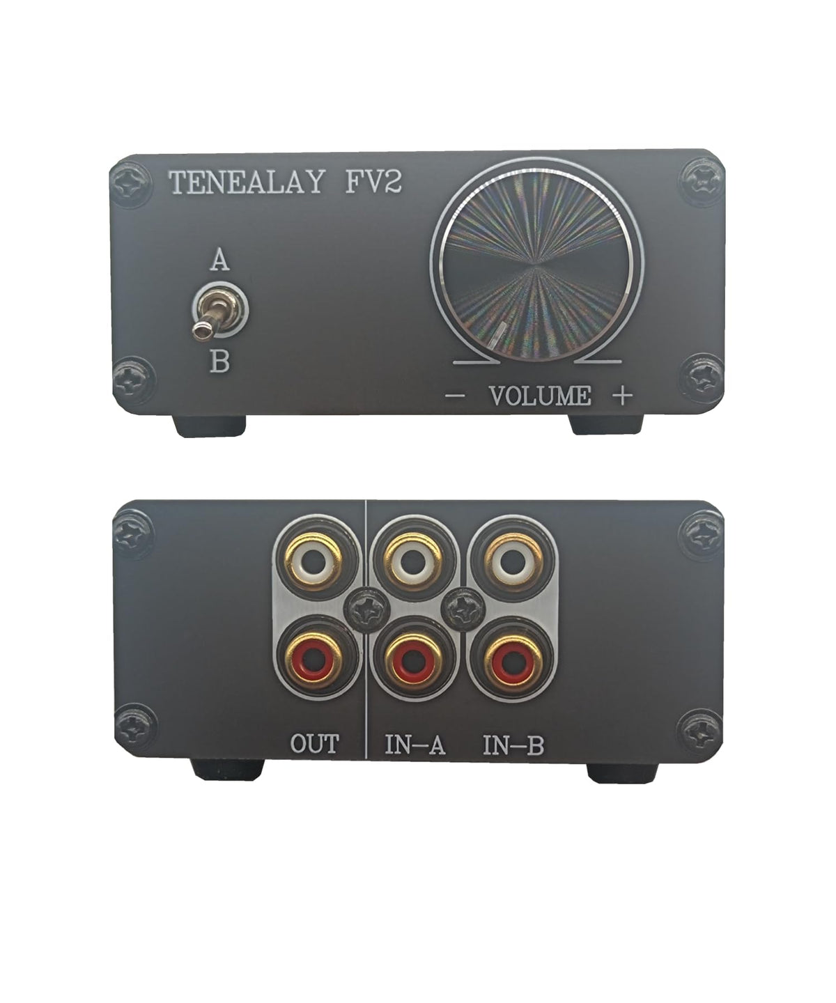 Tenealay Hifi Rca Passive Preamp Stereo Audio Preamplifier With Volume Control, A/B Audio Switch Selector Fv2