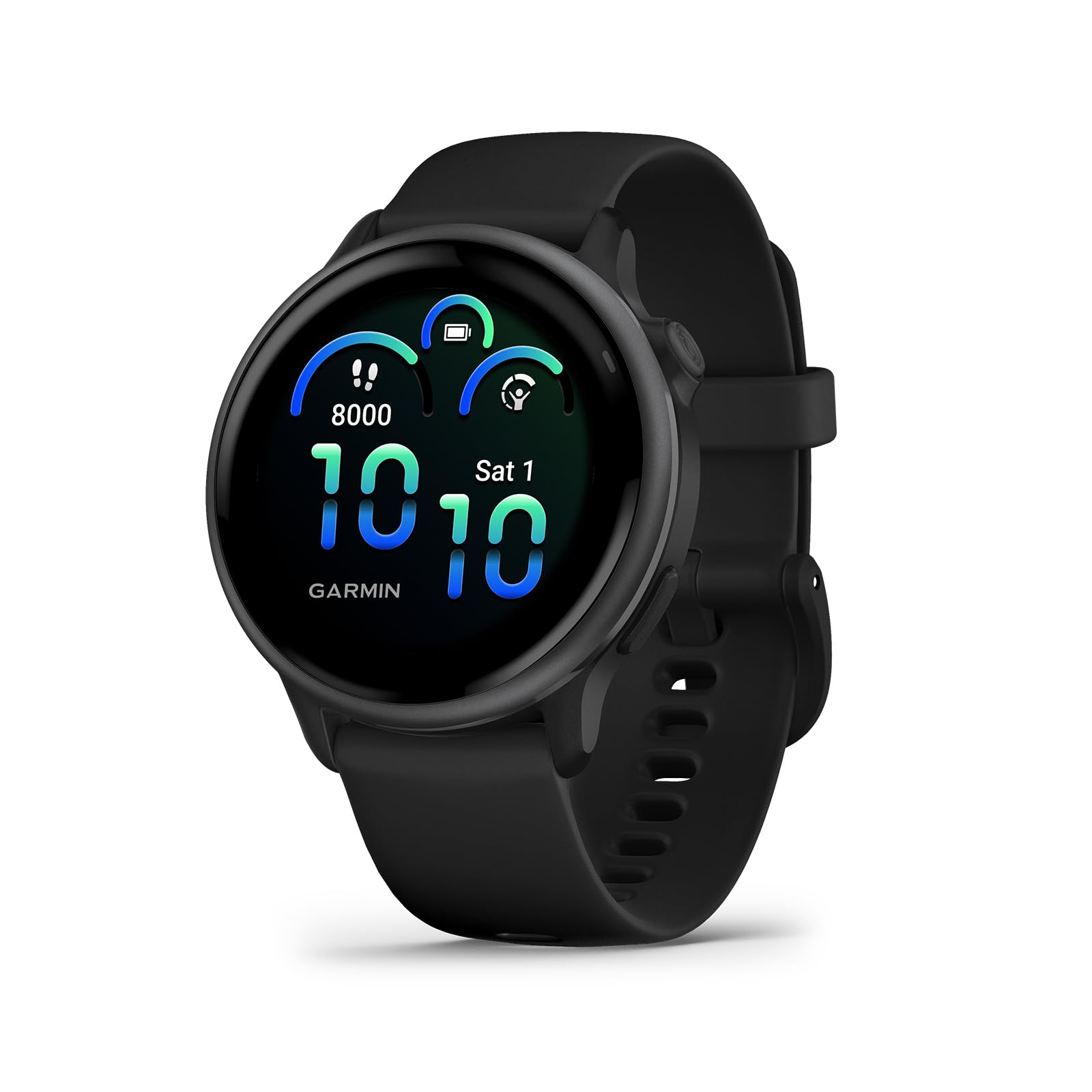 Garmin v  voactive 6, Health and Fitness GPS Smartwatch, AMOLED Display, Up to 11 Days of Battery, Slate with Black Band