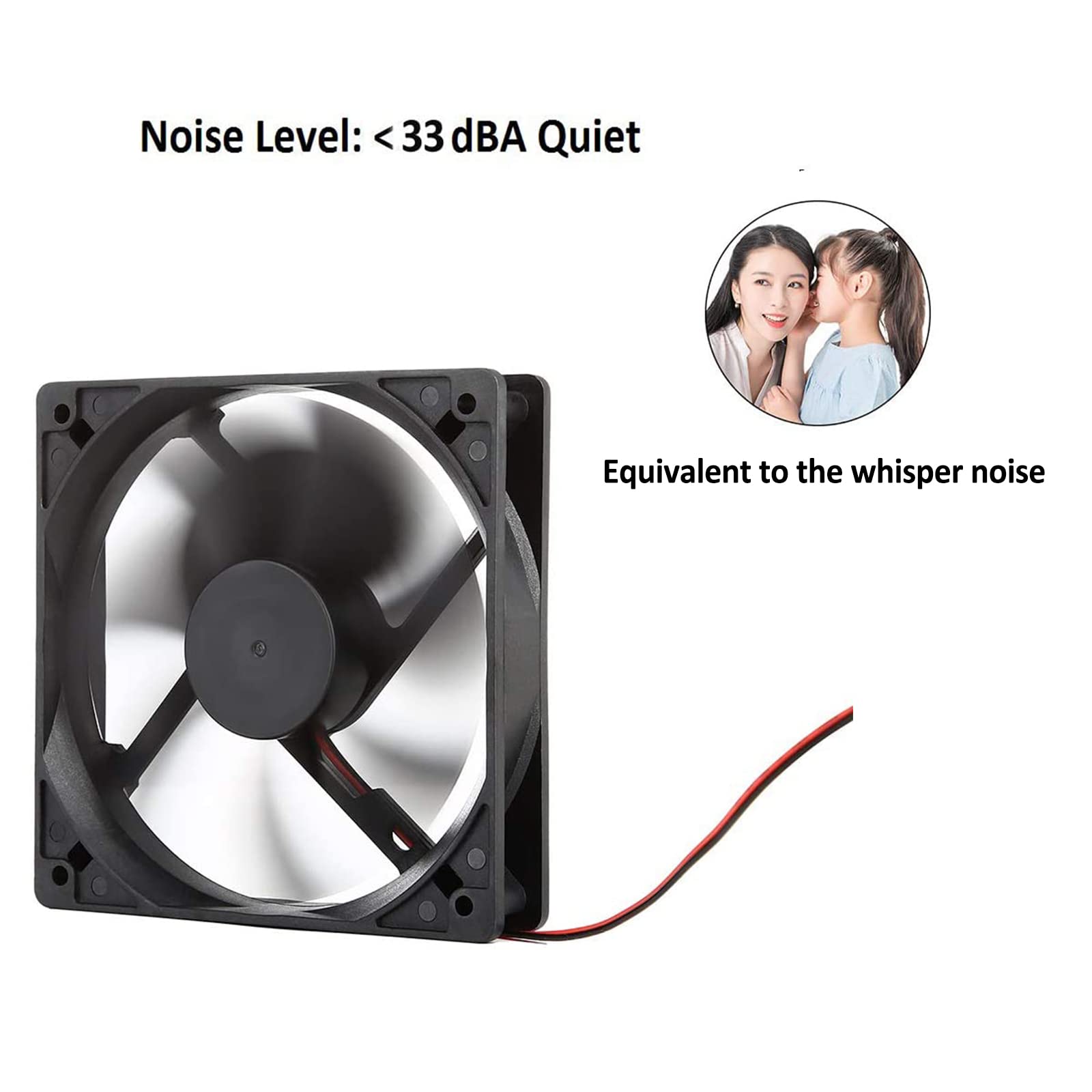 12V Dc Fan Strong Quiet 120X120X25Mm 12Cm Small Cooling Fan 2Pin 2Wire 1600Rpm High Performance Pc Fans 120Mm 2 Pack