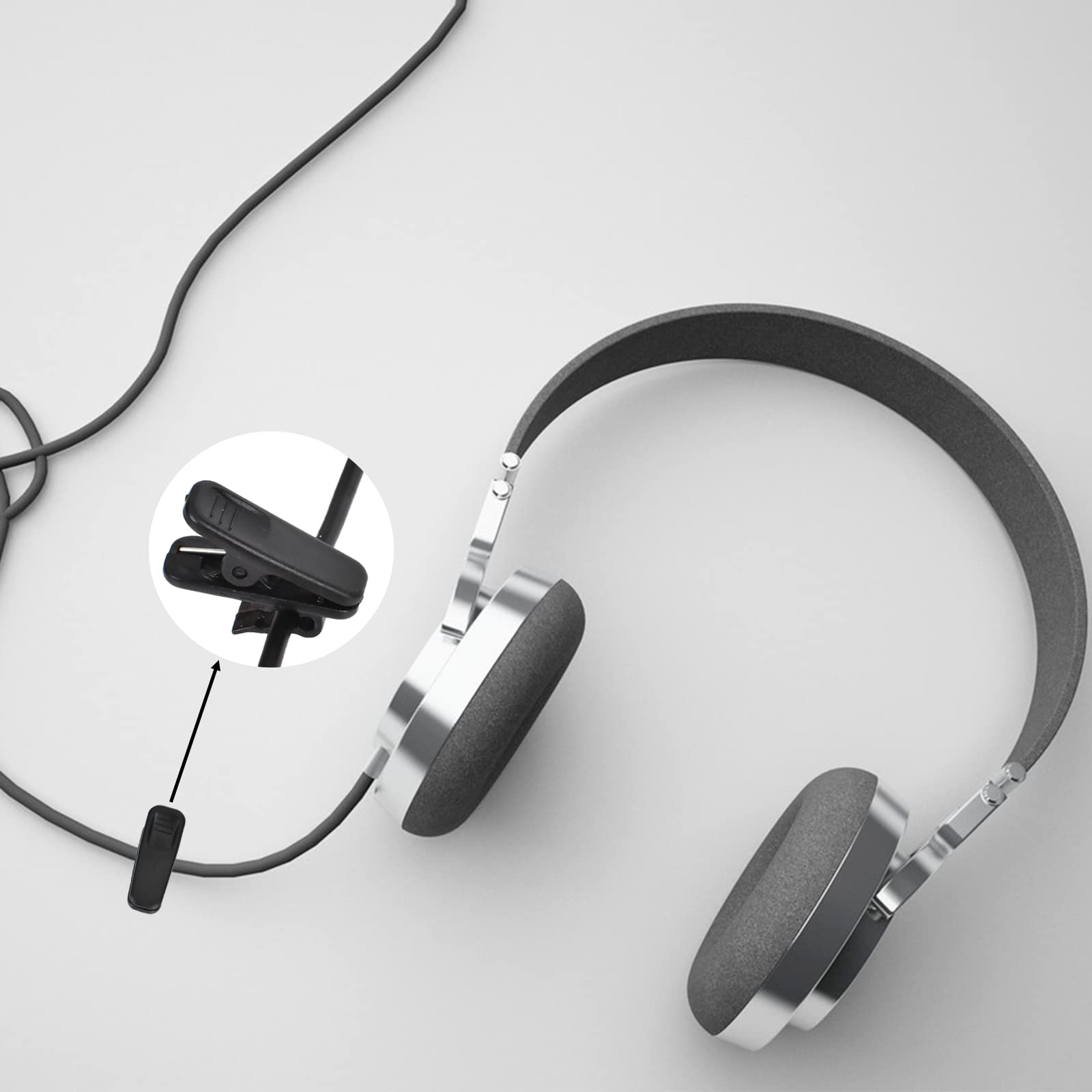 Earphone Wire Clips 20 Pcs Headphone Clip For Shirt Earphone Cable Clip Headphone Mount Cable Clothing Clip For 1.5 Mm Diameter