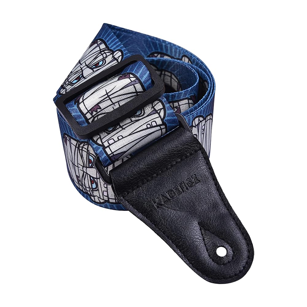 Kadence STPS008W Jamming Series Guitar Strap with Mummy Graphic | 3660 Inch Length with 1.5mm Woven Polyester & Reinforced PU