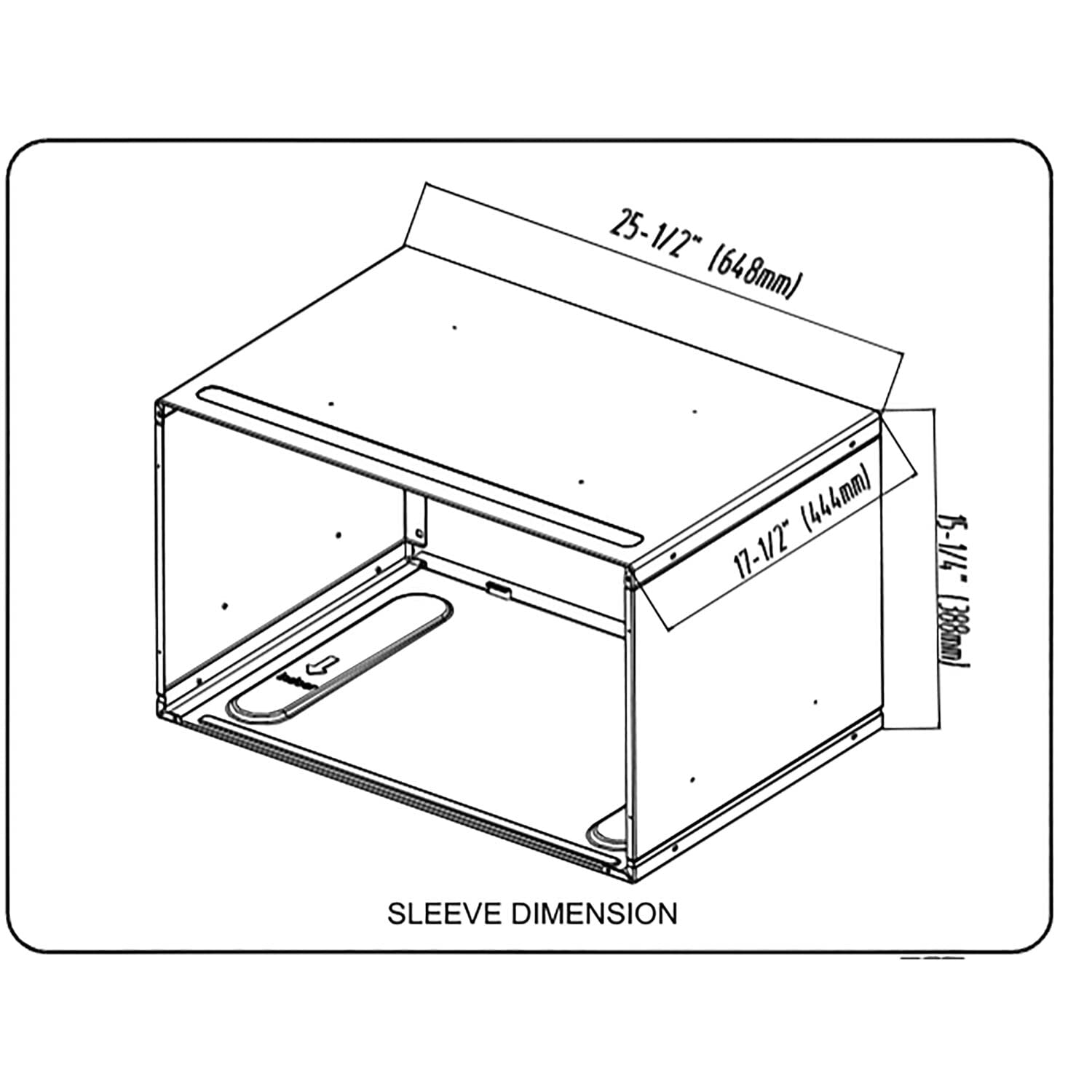 Keystone 26 In. Metal Wall Sleeve For Wall Mounted Ac Unit Installation, Compatible With Wall Units Up To 26-Inches Wide, Protec