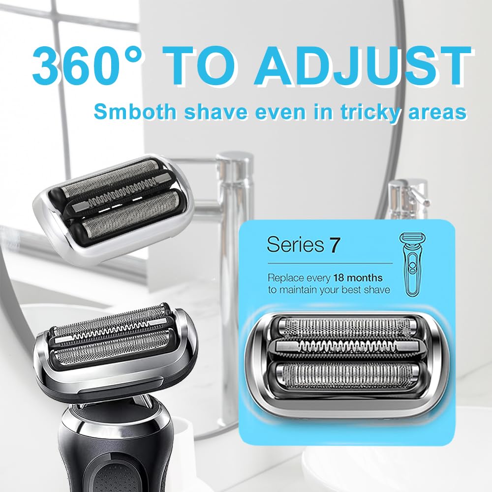 73S Series 7 Electric Shaver Replacement Head Compatible With Braun Series 7 Foil Shaver Replacement Heads 7020S,7025S,7027Cs,70