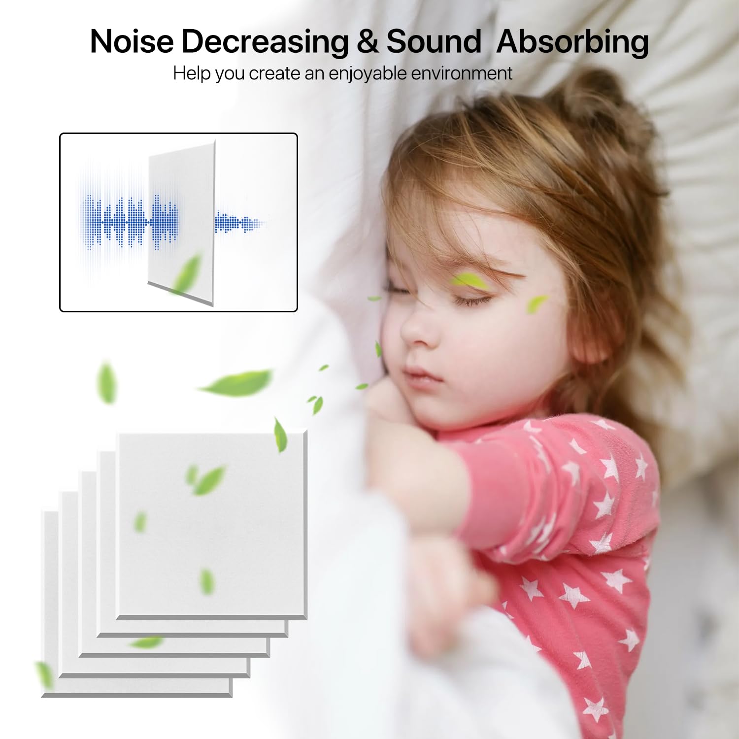 Soundproof Wall Panels, Kuchoow Acoustic Panels Self Adhesive, 12 Pack Acoustic Wall Panels High Density, Sound Proof Panels For