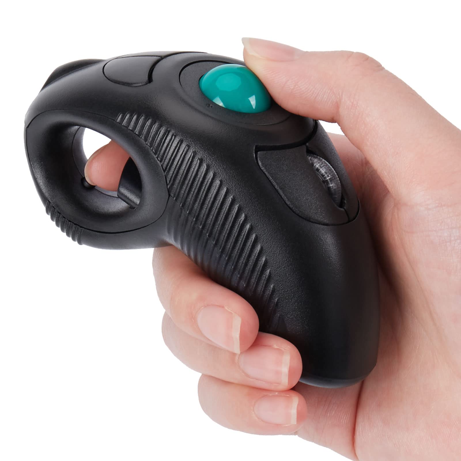 Welspo Wireless Usb Handheld Finger Trackball Mouse With Laser Pointer