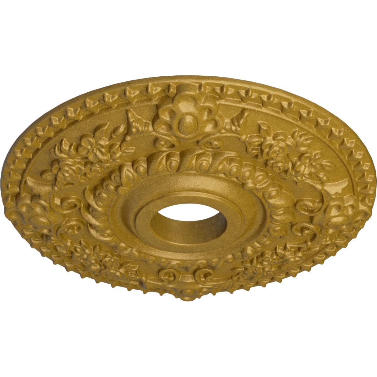 Ekena Millwork Cm18Ropgs Rose Ceiling Medallion Fits Canopies Up To 7 1/4, Pharaohs Gold