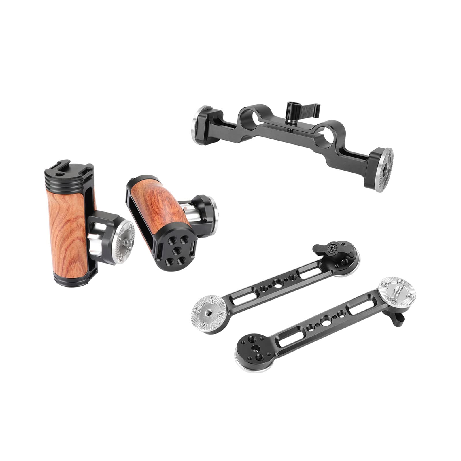 Szrig Adjustable Handle Grip With M6 Rosette Extension Arm & 15Mm Railblock For Dlsr Camera Shoulder Rig