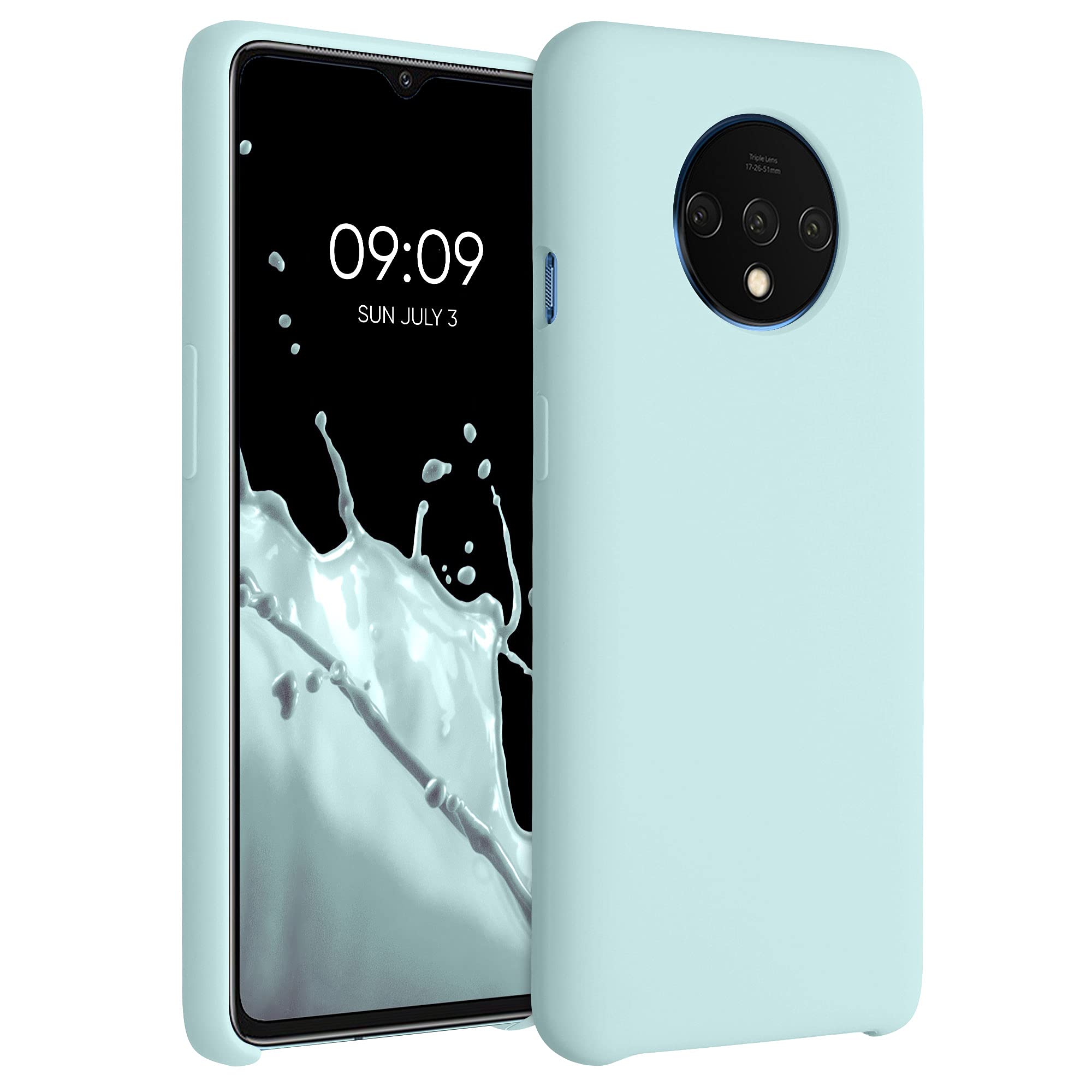 Kwmobile Case Compatible With Oneplus 7T Case   Tpu Silicone Phone Cover With Soft Finish   Cool Mint