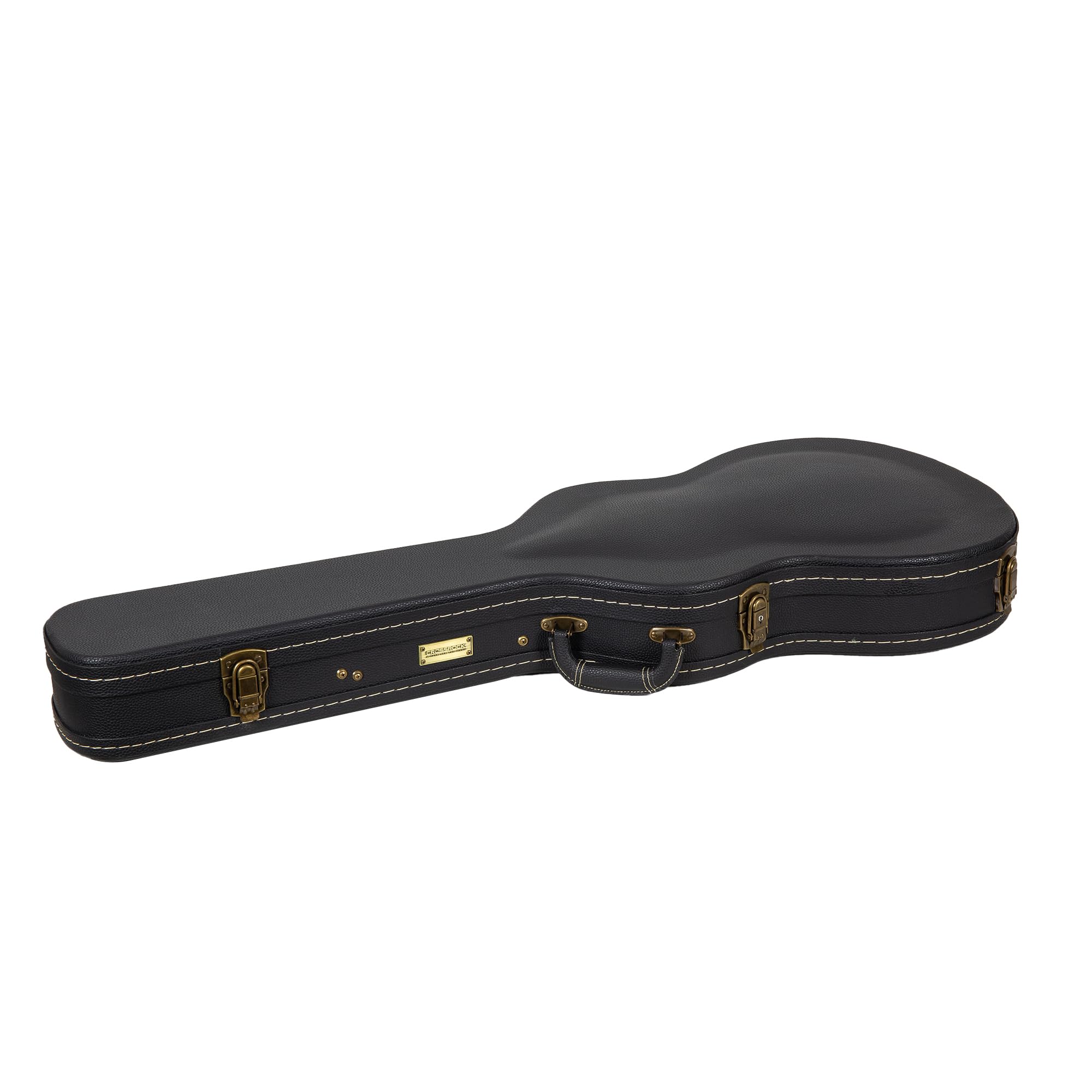 Crossrock Wooden Guitar Case for PRS SE Hollowbody - Black, Vintage Hardware, Sponge Lining, Model CRW520PRSHBBK