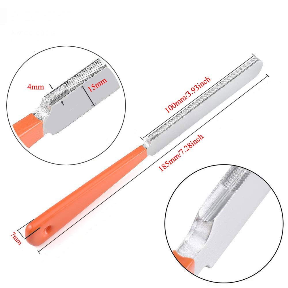 Timesetl 6 Pack Guitar Luthier Tool Kit Include Guitar Fret Crowning File, Double Headed Guitar Bass Fret Wire Rubber Hammer, St