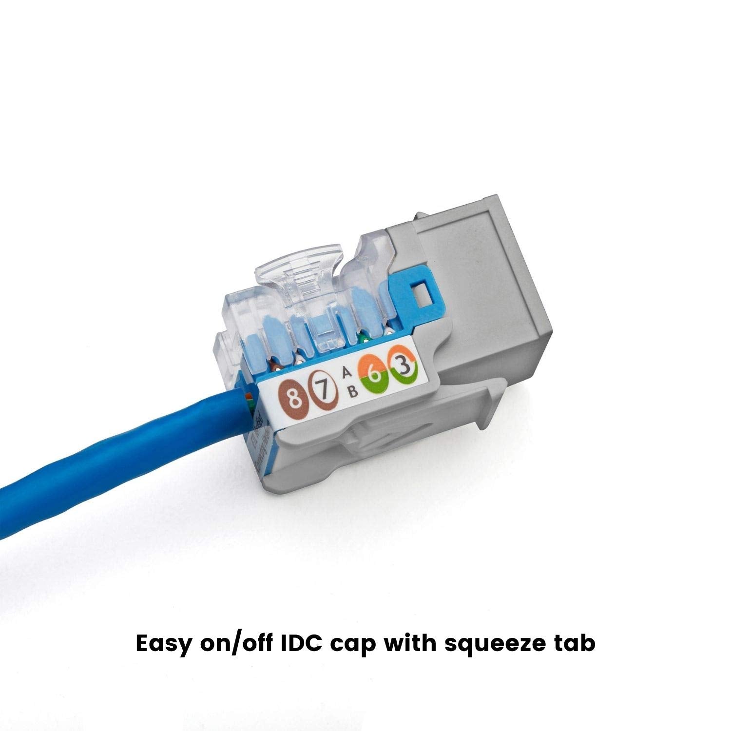 Truecable Cat5E Keystone Jack, Unshielded (Utp), 90 Degree Punch Down, Poe++ (4Ppoe) 100W, Ul Listed, Etl Verified, Ansi/Tia Certified, Modular Rj45 Female, Gray, 24 Pack