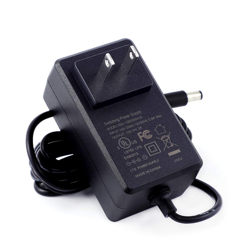 [Ul Listed] Maxson 15V 2A Power Supply Charger (Input Ac 100V 240V, Output Dc 15 Volt 2 Amp 30 Watt) Adapter Switching Transform