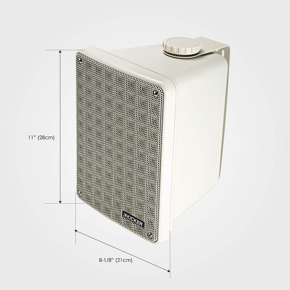 Kicker Kb6B 2 Way Full Range Indoor Outdoor Speakers (Pair) Weatherproof Speakers For Patio Garage Poolside In Home, 6.5 Inch Wo