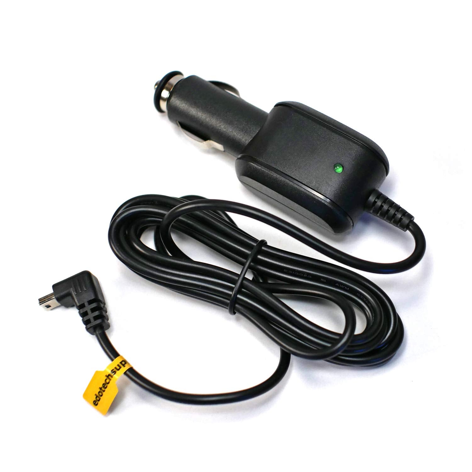 EDO Tech Mini USB Car Charger Power Cord for Garmin Nuvi 200 200w 205w 250 255w 260w 256w 1300 1350 1370 1390 1450 Dezl 560 570 