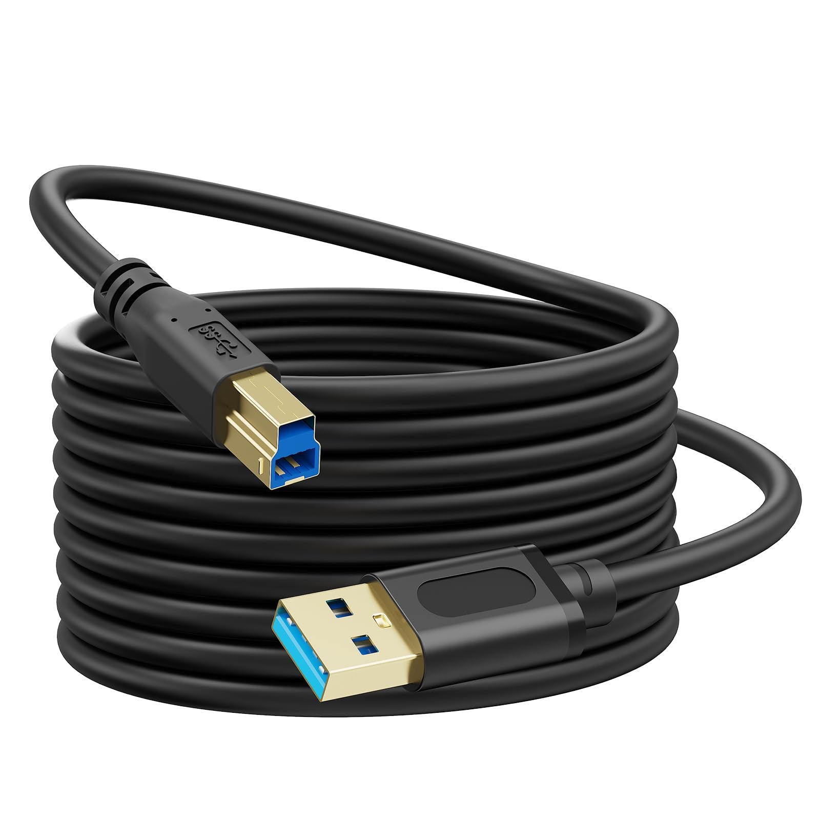 Jelly Tang USB 3.0 Cable A Male to B Male 25Ft,Superspeed USB 3.0 AB/A Male to B Male Cable  for Scanner, Printers, Desktop Ex