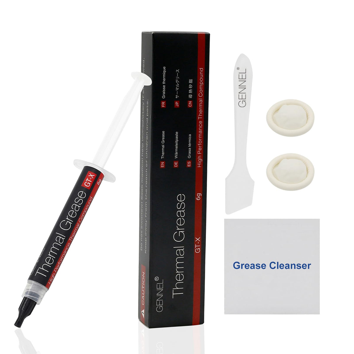 Gennel Gt X Thermal Paste Cpu (6G) Thermal Compound (>12.8W/M.K), Carbon Based High Performance, Heat Sink Compound Paste, Non C