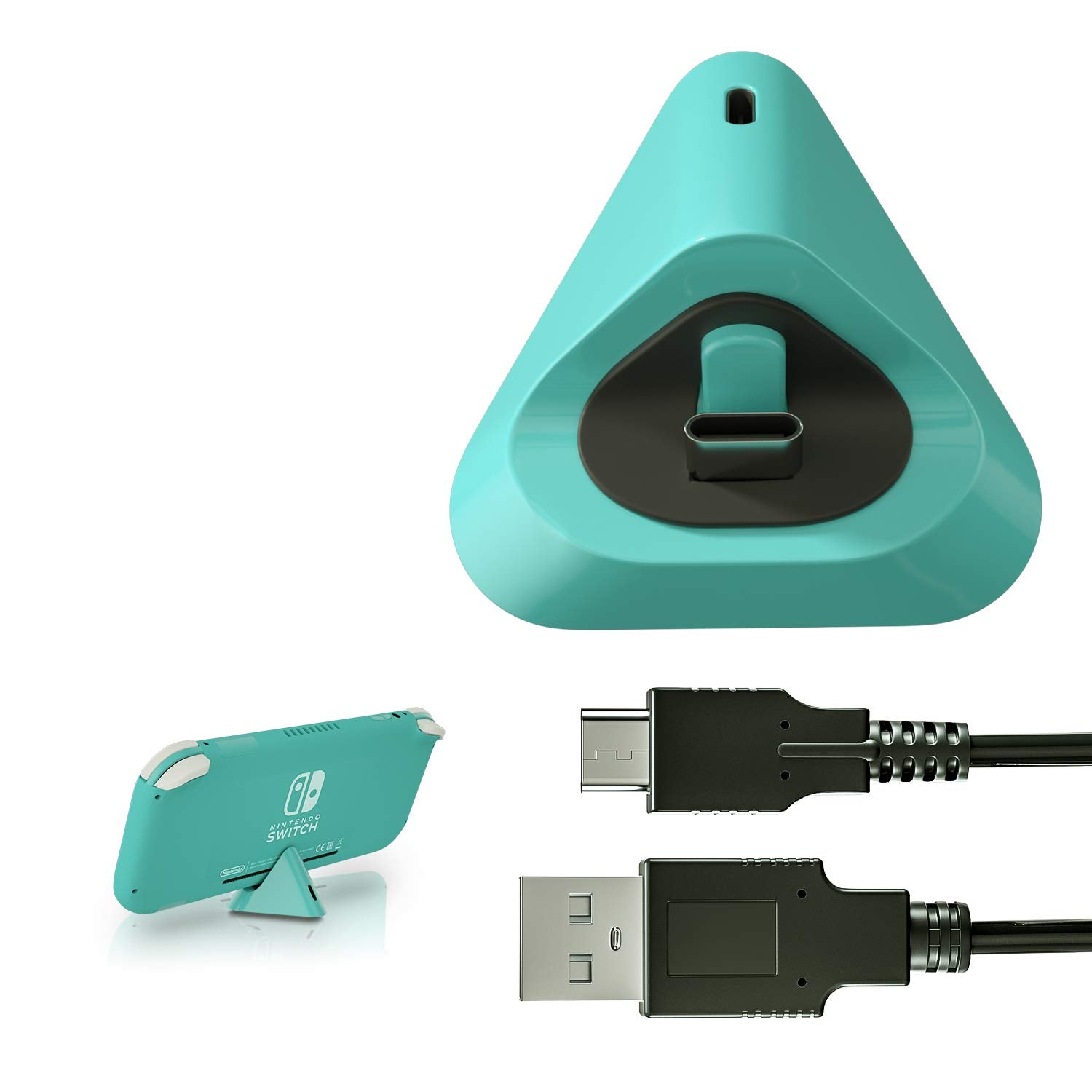 Charger Dock for Nintendo Switch lite, Charging Stand for Nintendo Switch lite with Type C Input Port and USB C Charging Cord-Tu