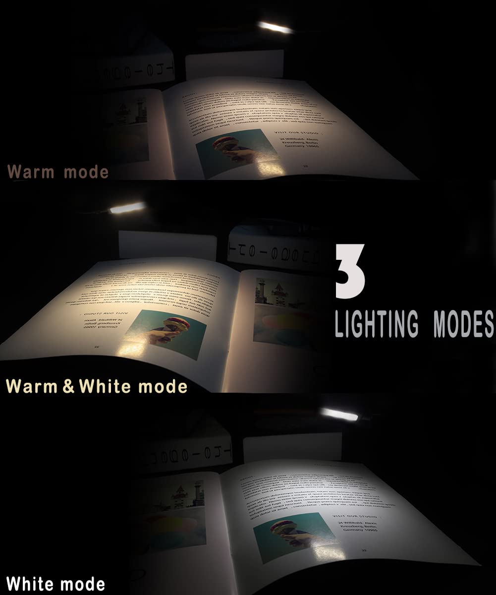 Bubosper Usb Light For Laptop Keyboard, Thickened & Flexiable 3 Brightness X 3 Color Temperature Usb Reading Light For Nightwork