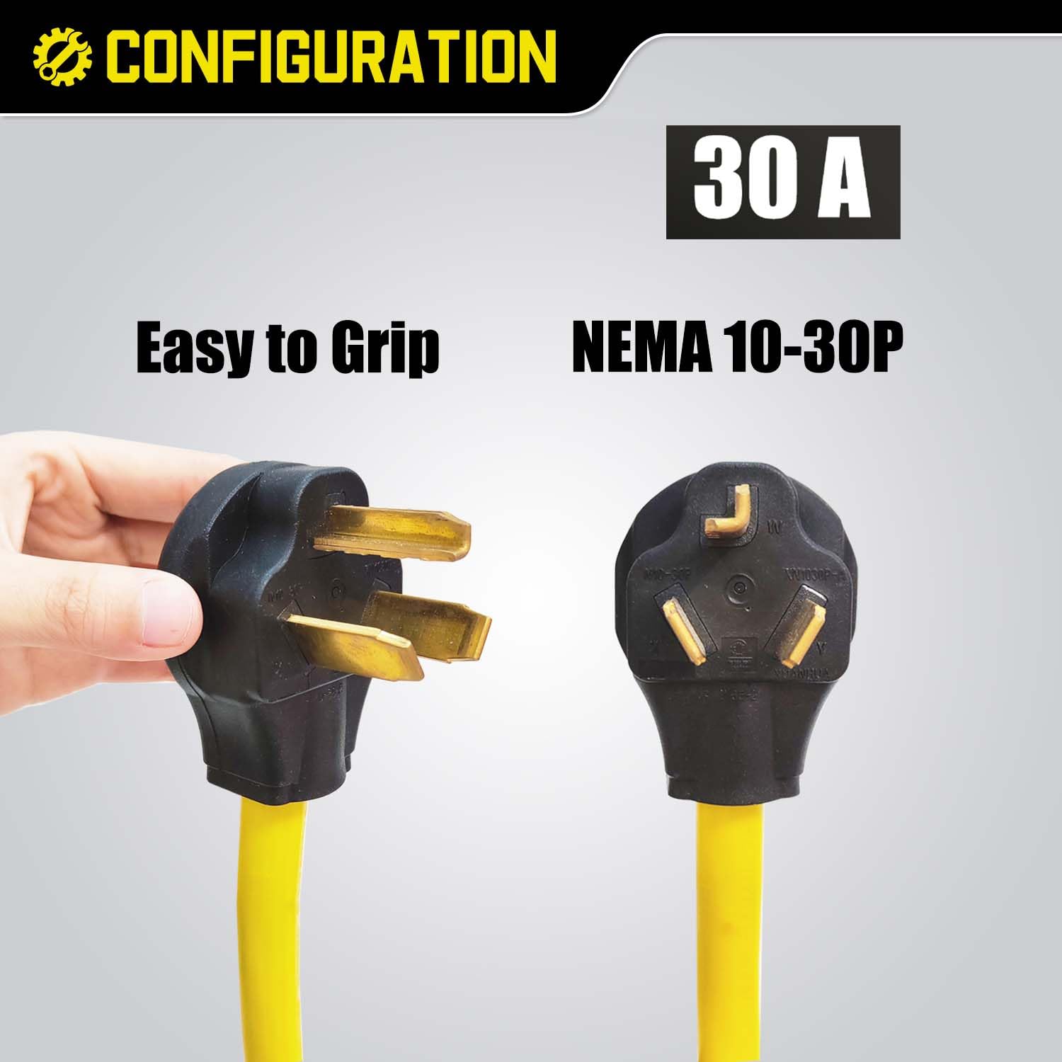 Lavandino 3 Prong Dryer Adapter 30 Amp To 110V/125V, Nema 10 30P To 5 15R/5 20R Household Tri Outlets Power Converter