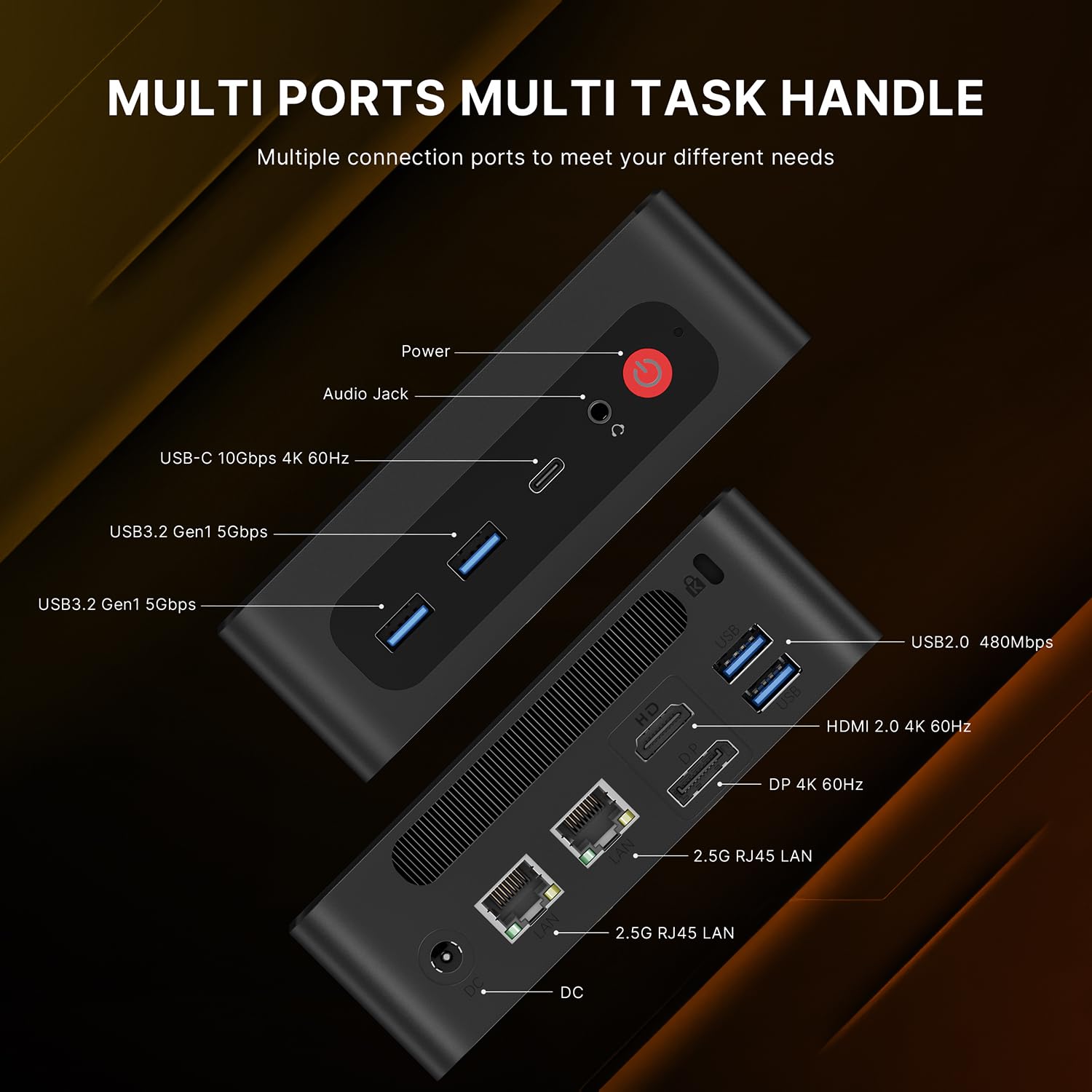 Bosgame P1 Gaming Mini Pc Ryzen 7 5700U 32Gb Ram 1Tb Ssd Winodws 11 Pro Triple 4K 60Hz Displays Mini Computers, Support Ps3 Emul