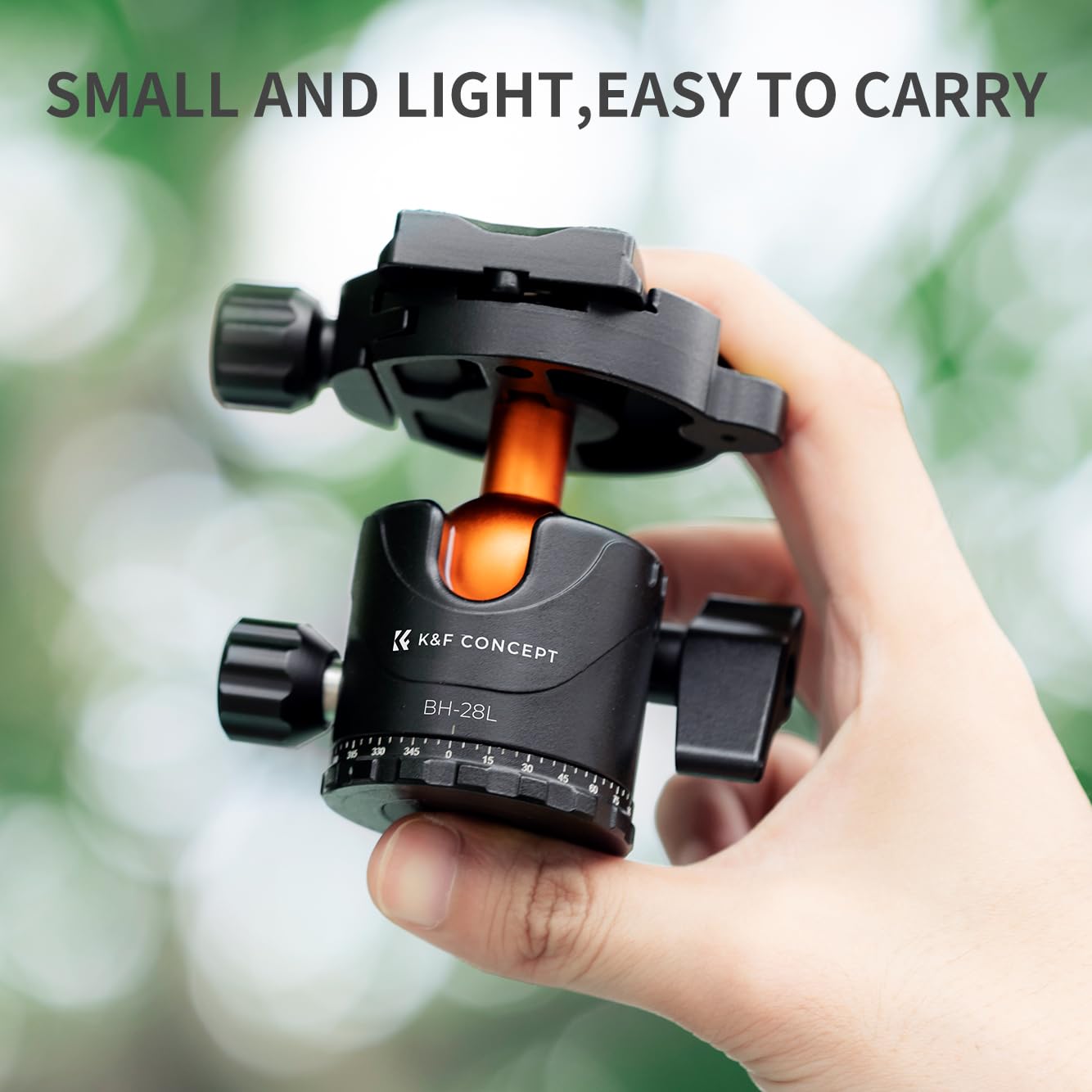 K&F Concept Professional 28Mm Metal Tripod Ball Head 360 Degree Rotating Panoramic With 1/4 Inch Quick Release Plate Bubble Level For Tripod Monopod Slider Camera Camcorder Up To 22 Pounds