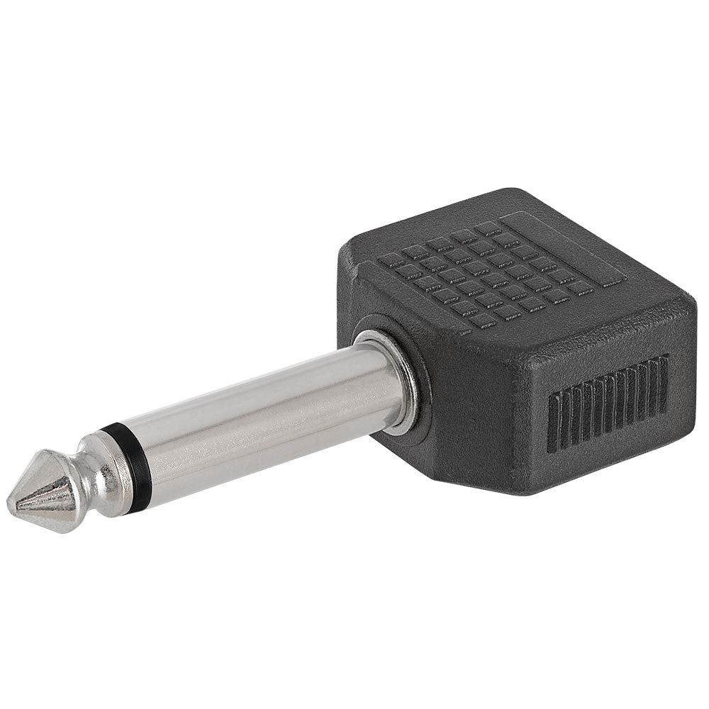 Cmple - 6.35mm Mono Plug to 2x3.5mm Mono Jack Adapter