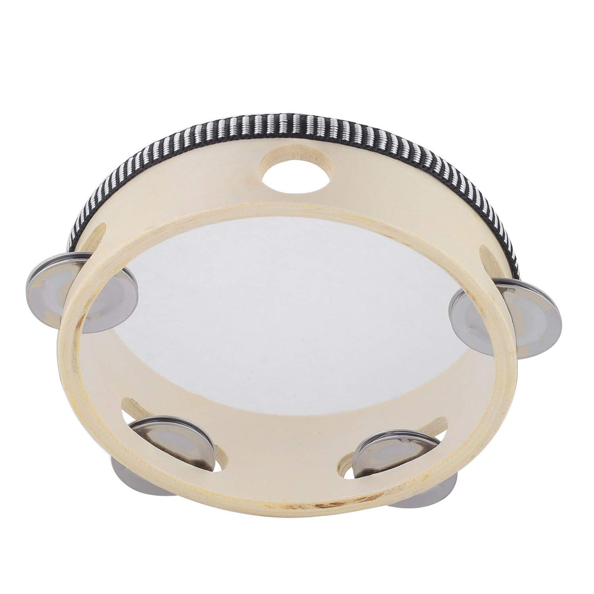 Hand Held Tambourine Drum 6 Inch Bell Birch Metal Jingles Percussion Gift Musical Educational Drum Instrument For Ktv Party Kids