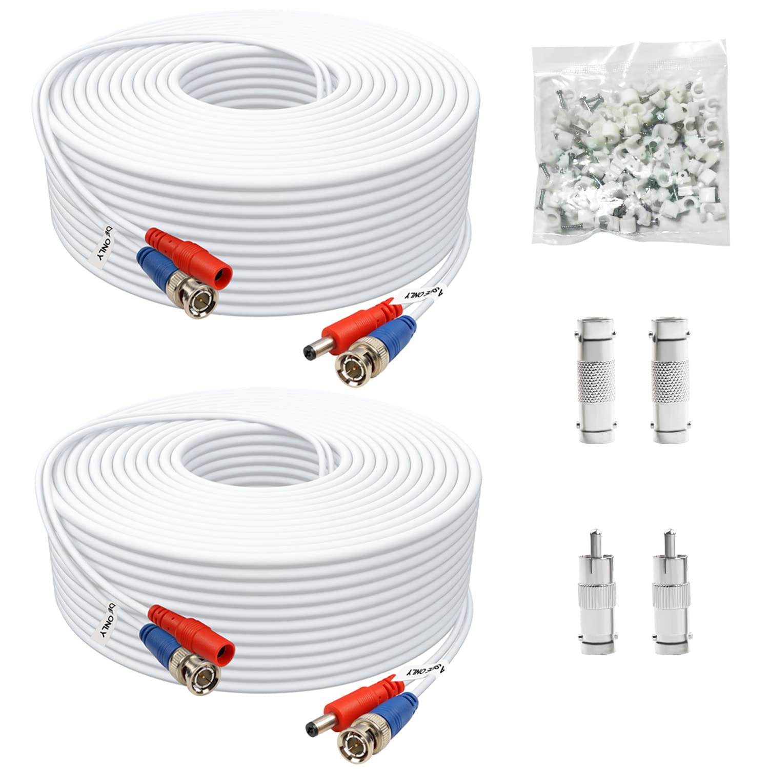 Aimyzii Bnc Cable 150Ft 2 Pack Bnc Video Power Cable,Security Camera Cable For Cctv Camera Dvr Security Systems(Included 8X Bnc