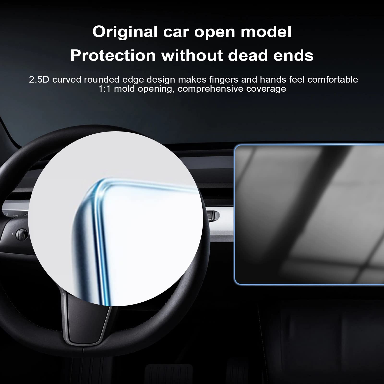 Sproerden Tempered Glass Screen Protector For Tesla Model 3(2017 2023)/Model Y(2020 2024) 15'' Touchscreen Auto Align Attachment
