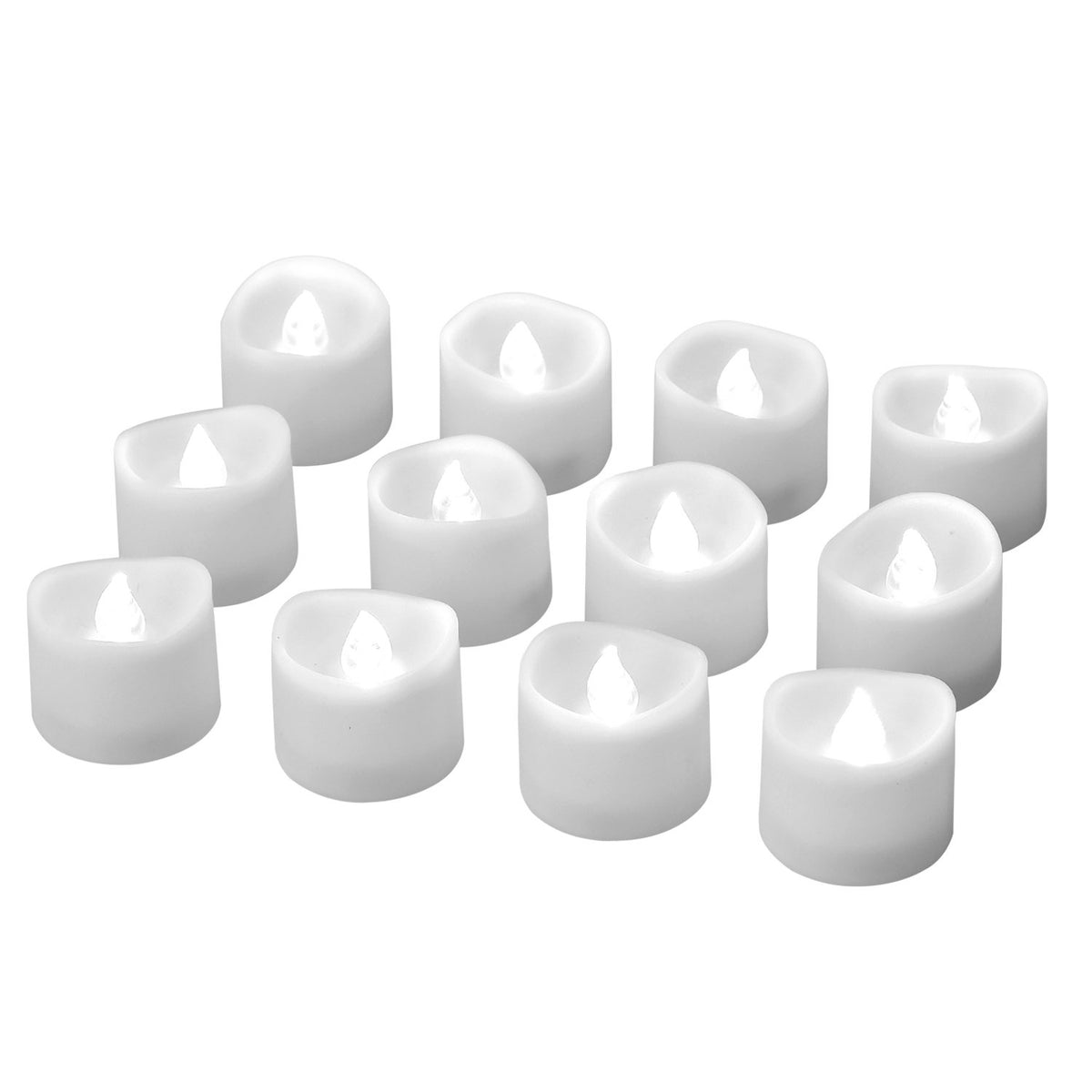 Elander Led Tea Lights Flameless Candle With Timer, 6 Hours On And 18 Hours Off, 1.4 X 1.3 Inch, Cool White, [12 Pack]