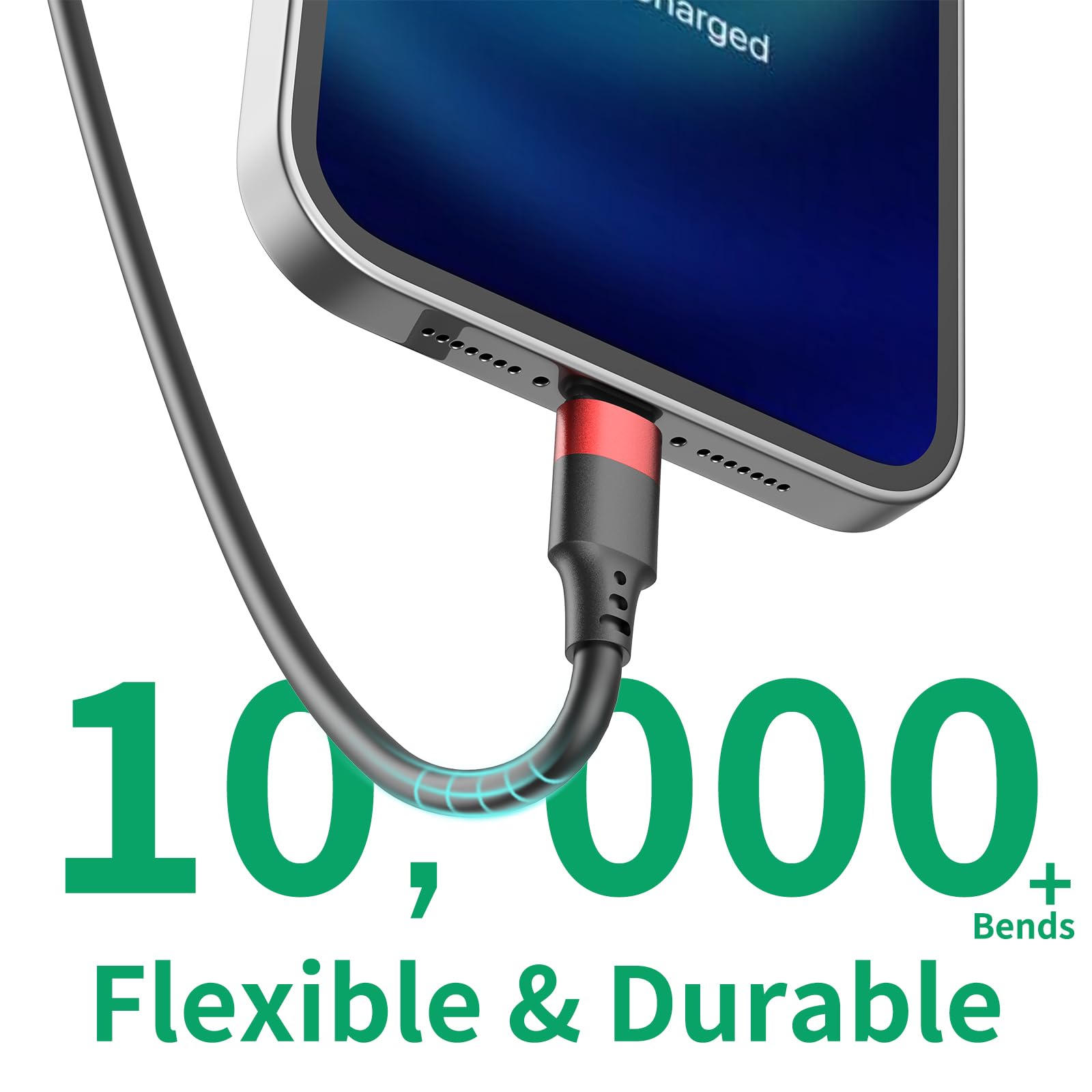 1Ft Multipack Short Iphone Charger Cable For Iphone 14 13 12, Bulk Short Usb A To Usb C Cable 12 Inch For Charging Station Compa