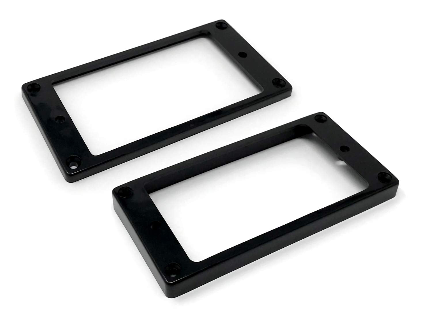 Vintage Forge Black Flat Bottom Humbucker Pickup Mounting Ring Set (Bridge & Neck) Compatible With Epiphone Guitars Hr1300F Blk