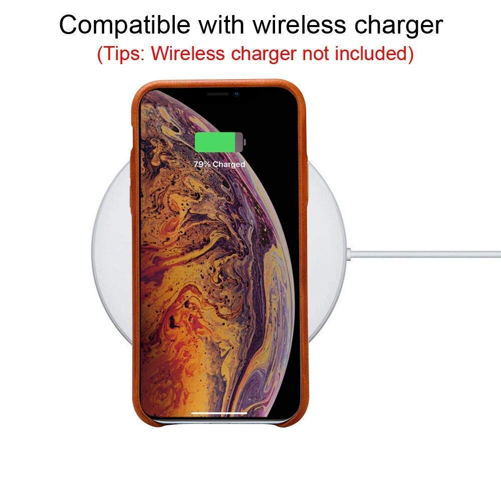 Toovren Iphone X Case, Iphone Xs/10 Case Genuine Leather Cover Case Protective Ultra Thin Anti Slip Vintage Shell Hard Back Cove